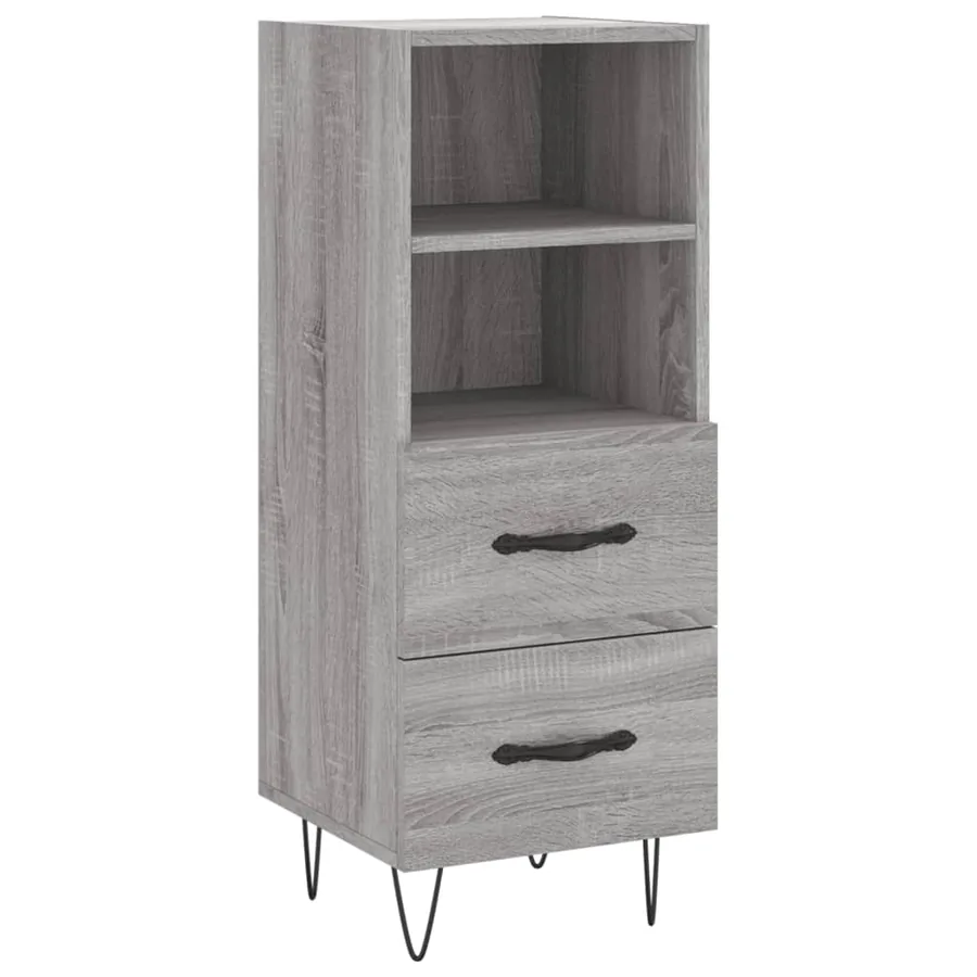 Buffet Sonoma gris 34,5x34x90 cm Bois d'ingénierie - 2