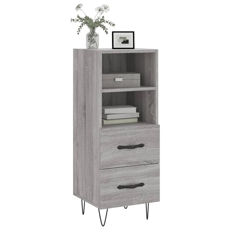 Buffet Sonoma gris 34,5x34x90 cm Bois d'ingénierie - 3