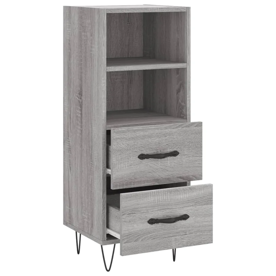 Buffet Sonoma gris 34,5x34x90 cm Bois d'ingénierie - 5