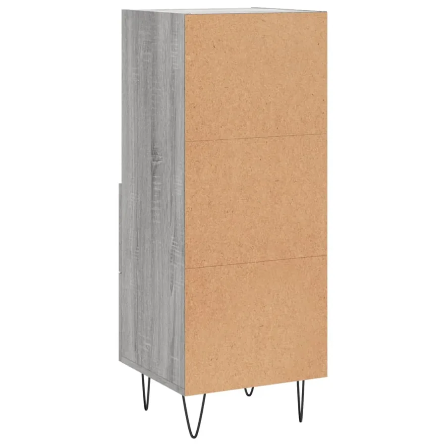Buffet Sonoma gris 34,5x34x90 cm Bois d'ingénierie - 8