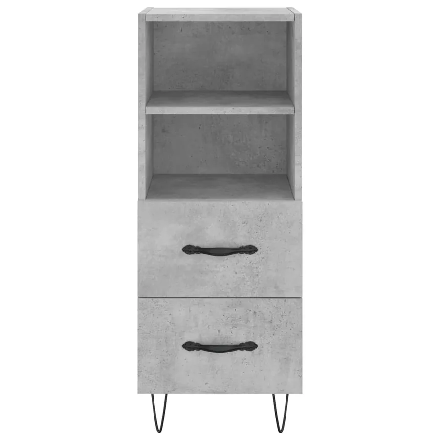 Buffet Gris béton 34,5x34x90 cm Bois d'ingénierie - 6