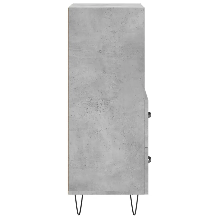 Buffet Gris béton 34,5x34x90 cm Bois d'ingénierie - 7