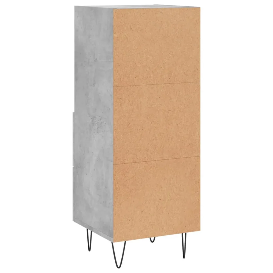 Buffet Gris béton 34,5x34x90 cm Bois d'ingénierie - 8
