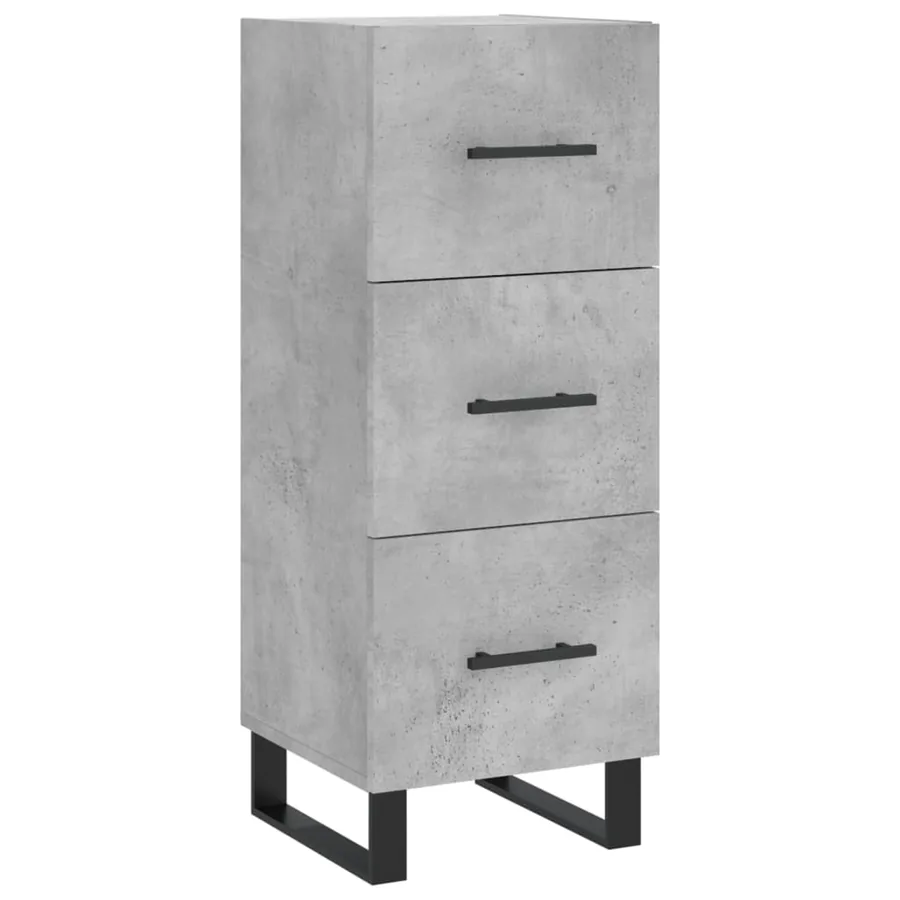 Buffet Gris béton 34,5x34x90 cm Bois d'ingénierie - 2