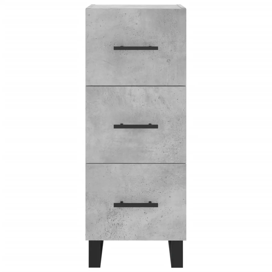 Buffet Gris béton 34,5x34x90 cm Bois d'ingénierie - 6