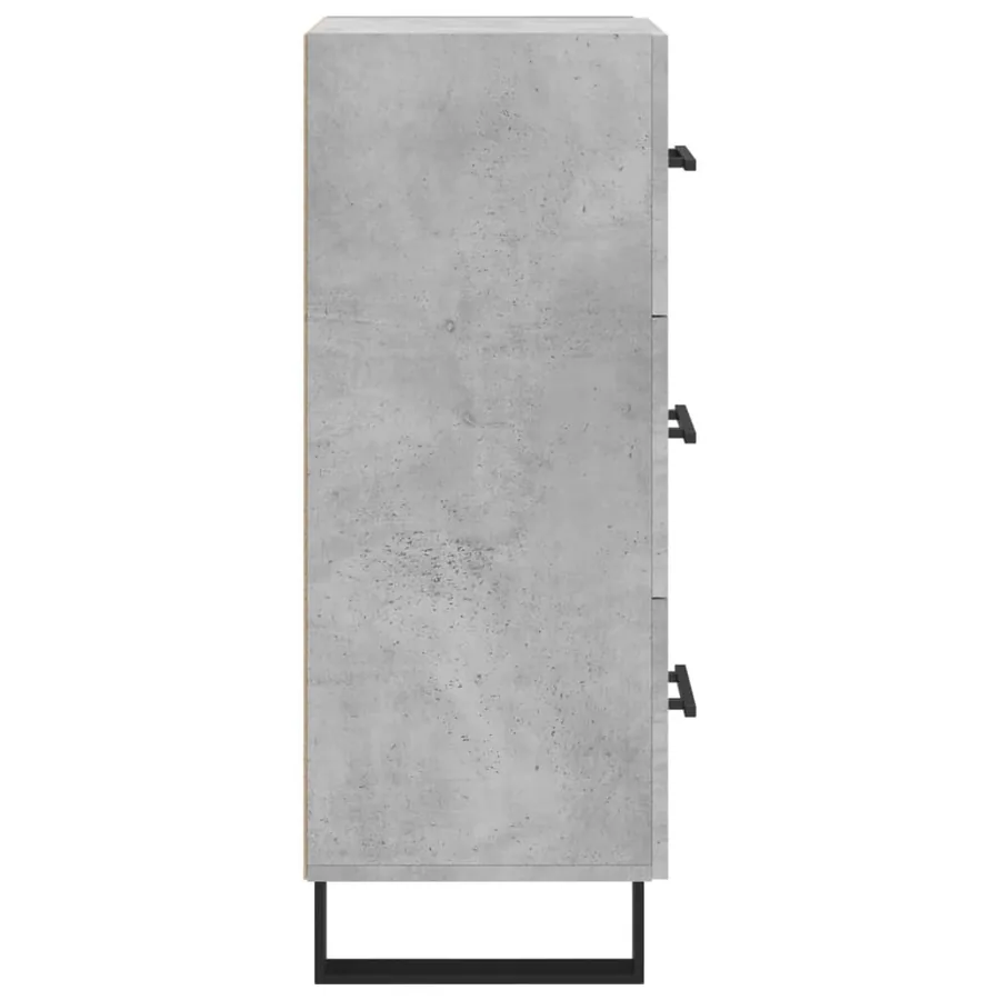 Buffet Gris béton 34,5x34x90 cm Bois d'ingénierie - 7