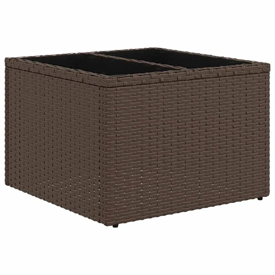 Ensemble de canapé de jardin 6 pcs avec coussins marron résine tressée - 7
