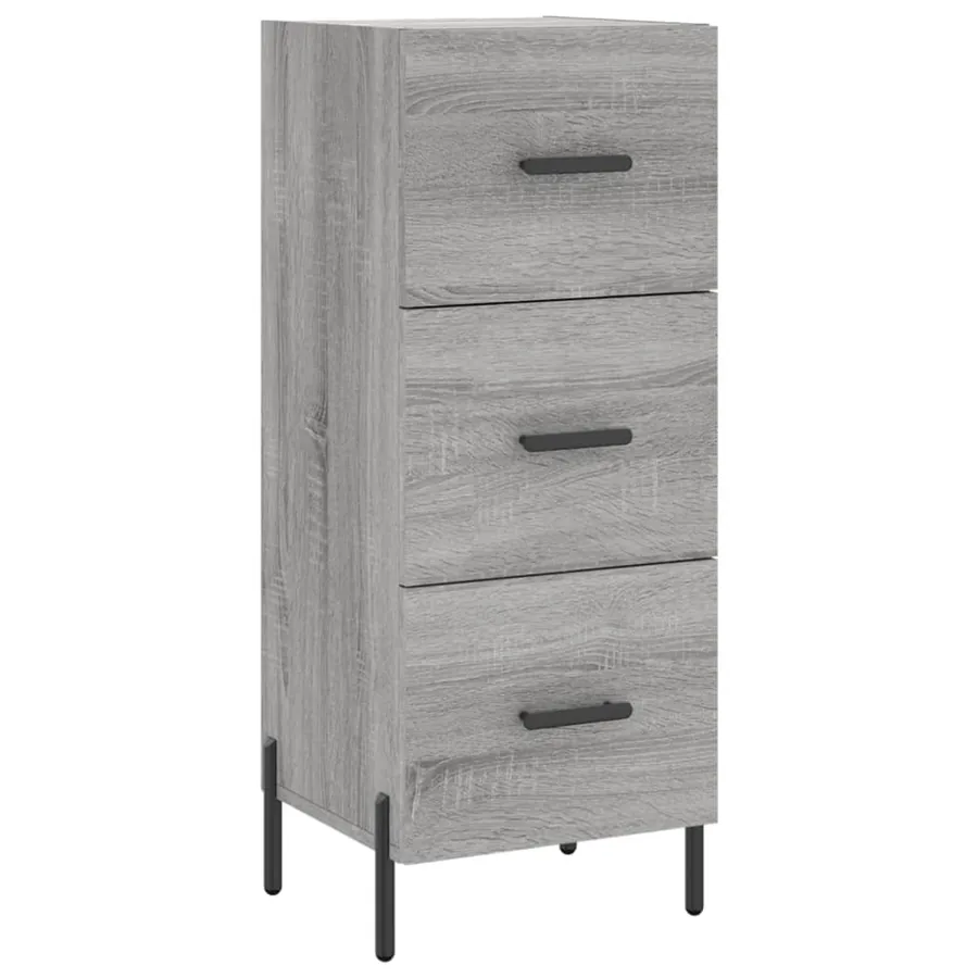 Buffet Sonoma gris 34,5x34x90 cm Bois d'ingénierie - 2