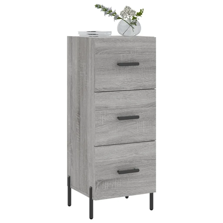 Buffet Sonoma gris 34,5x34x90 cm Bois d'ingénierie - 3
