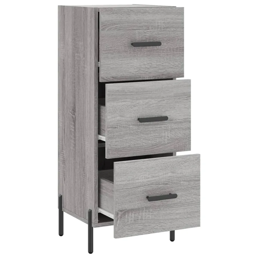 Buffet Sonoma gris 34,5x34x90 cm Bois d'ingénierie - 5