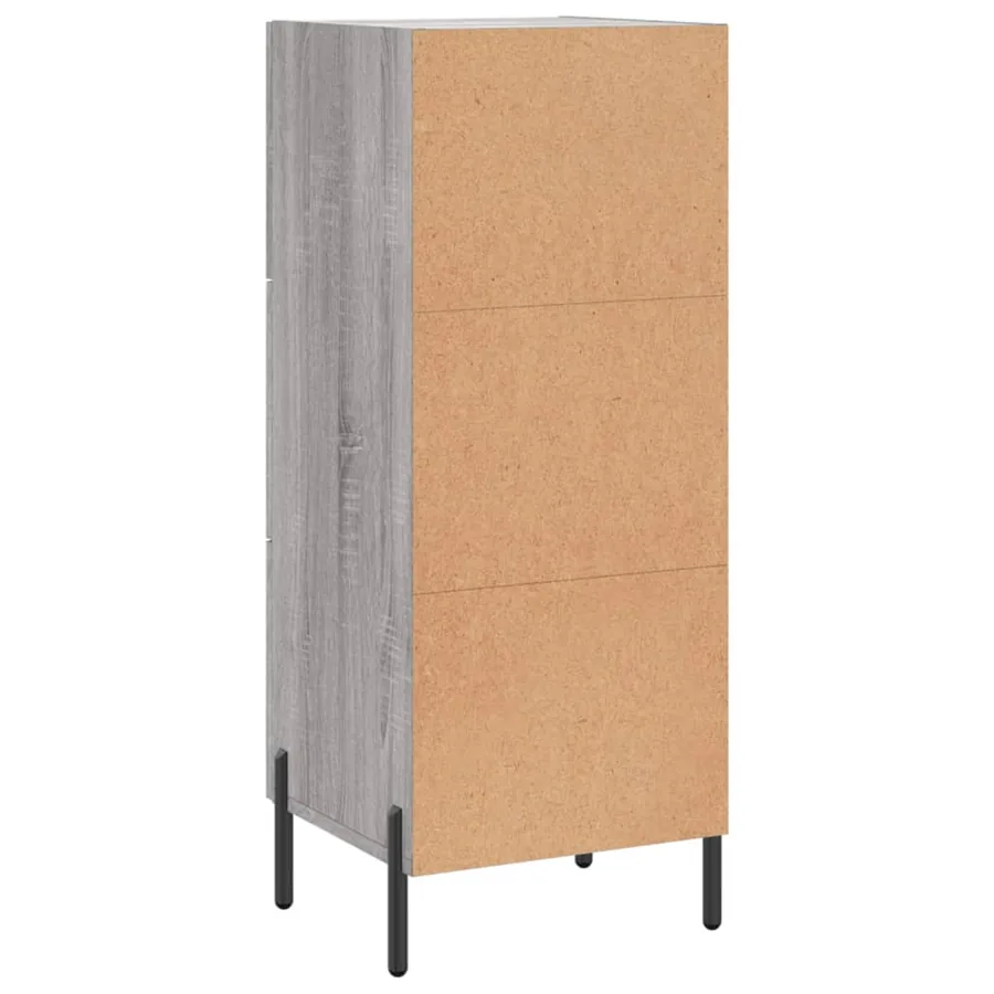 Buffet Sonoma gris 34,5x34x90 cm Bois d'ingénierie - 8