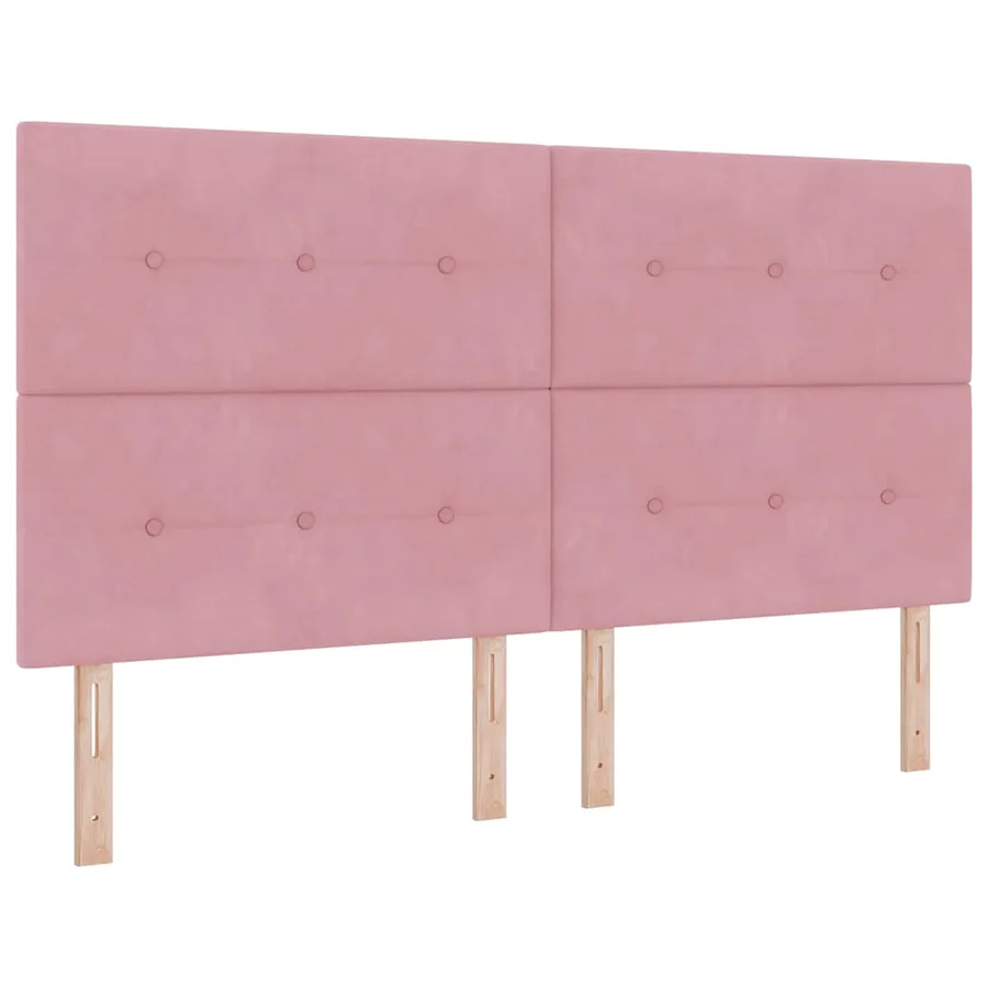 Lit à ressorts avec tête de lit Rose 180 x 200 cm Velours - 6