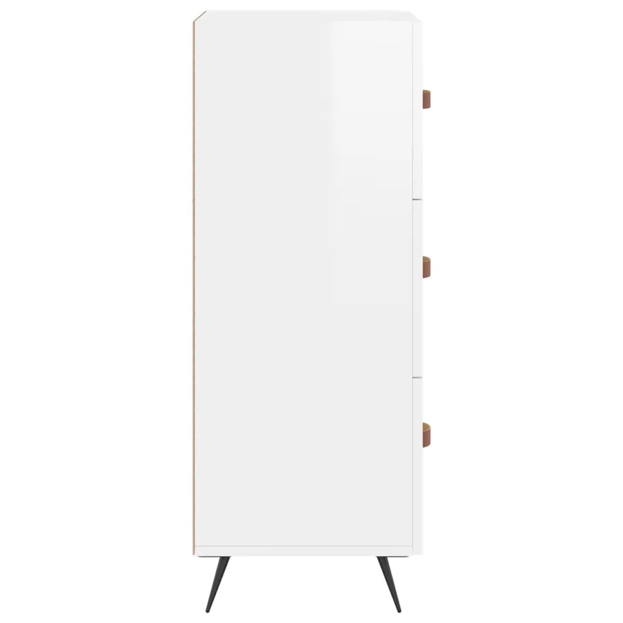 Buffet Blanc brillant 34,5x34x90 cm Bois d'ingénierie - 7
