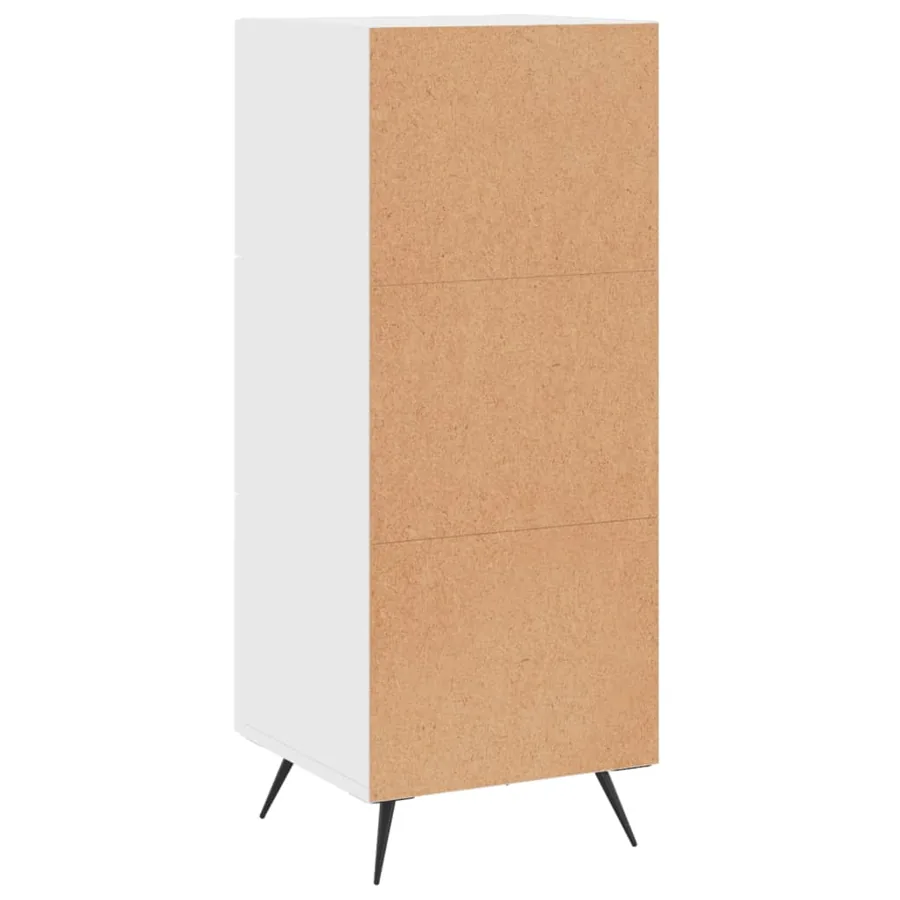 Buffet Blanc brillant 34,5x34x90 cm Bois d'ingénierie - 8