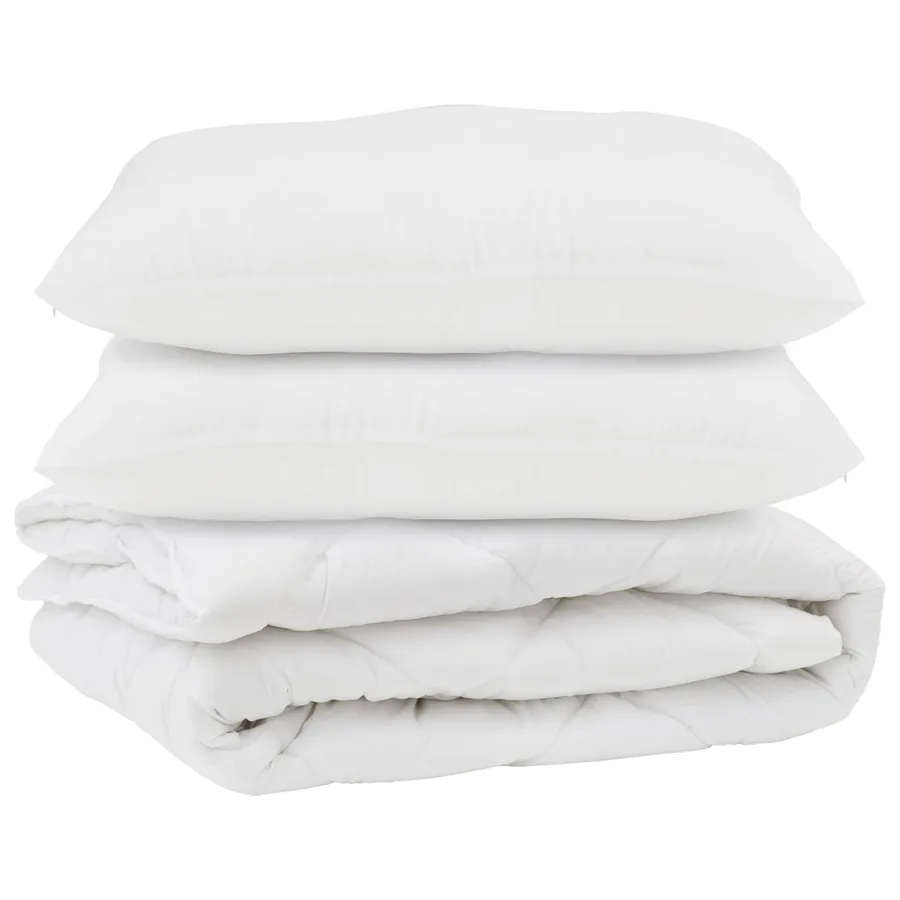 Couette avec oreiller 3 pcs Blanc Microfibre - 2