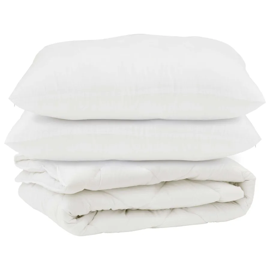 Couette avec oreiller 3 pcs Blanc Microfibre - 2