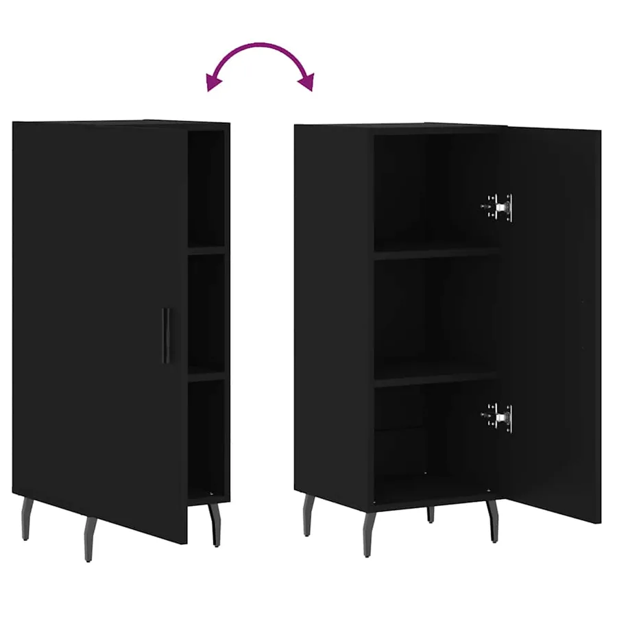 Buffet Noir 34,5x34x90 cm Bois d'ingénierie - 9
