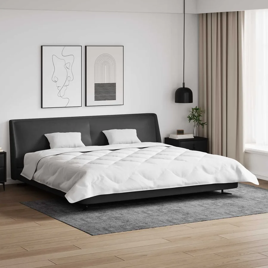 Duvet d'hiver avec oreiller 3 pcs Blanc Microfibre