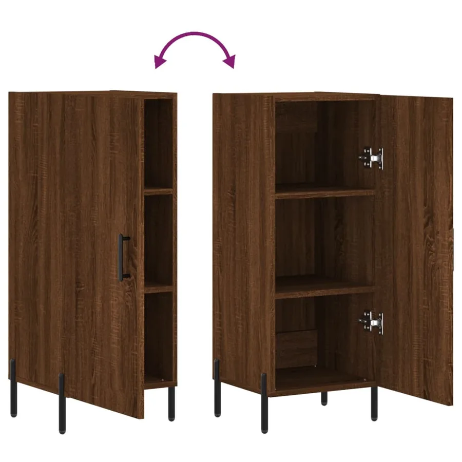Buffet Chêne marron 34,5x34x90 cm Bois d'ingénierie - 9