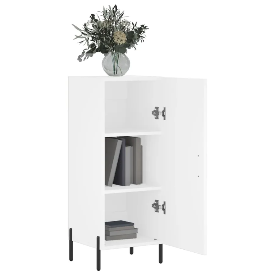 Buffet blanc 34,5x34x90 cm bois d'ingénierie - 4