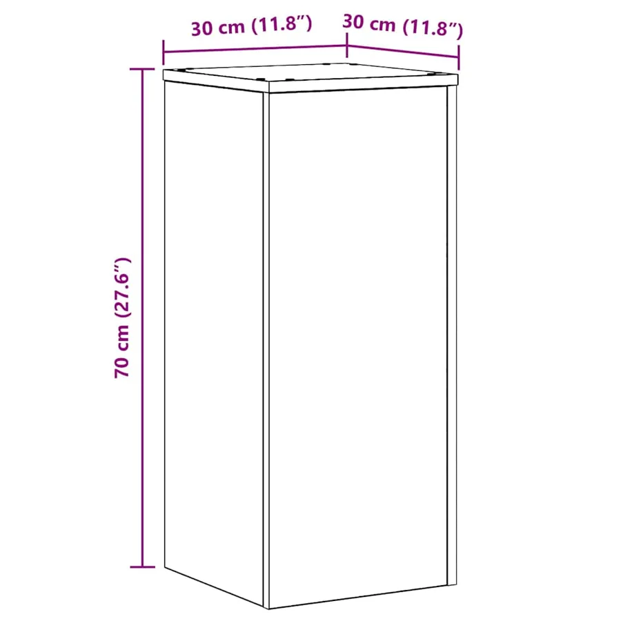Support de Plante 2 pcs Chêne noir 30 x 30 x 70 cm - 10