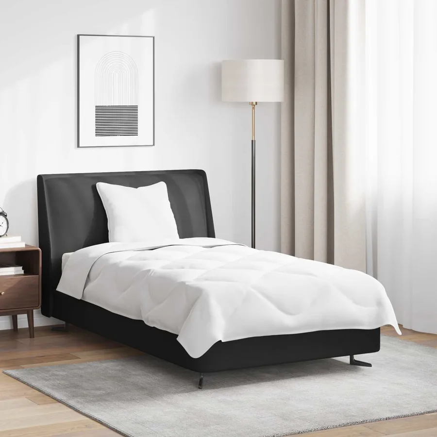Duvet d'été simple avec oreiller 2 pcs Blanc Microfibre