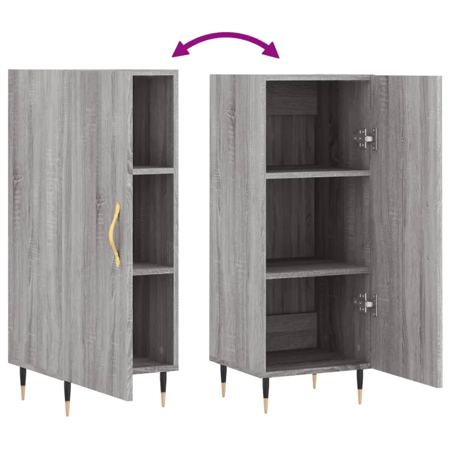 Buffet Sonoma gris 34,5x34x90 cm Bois d'ingénierie - 9