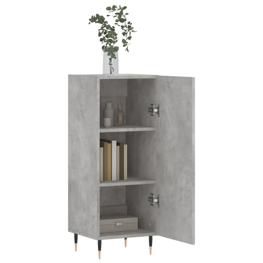 Buffet Gris béton 34,5x34x90 cm Bois d'ingénierie - 4