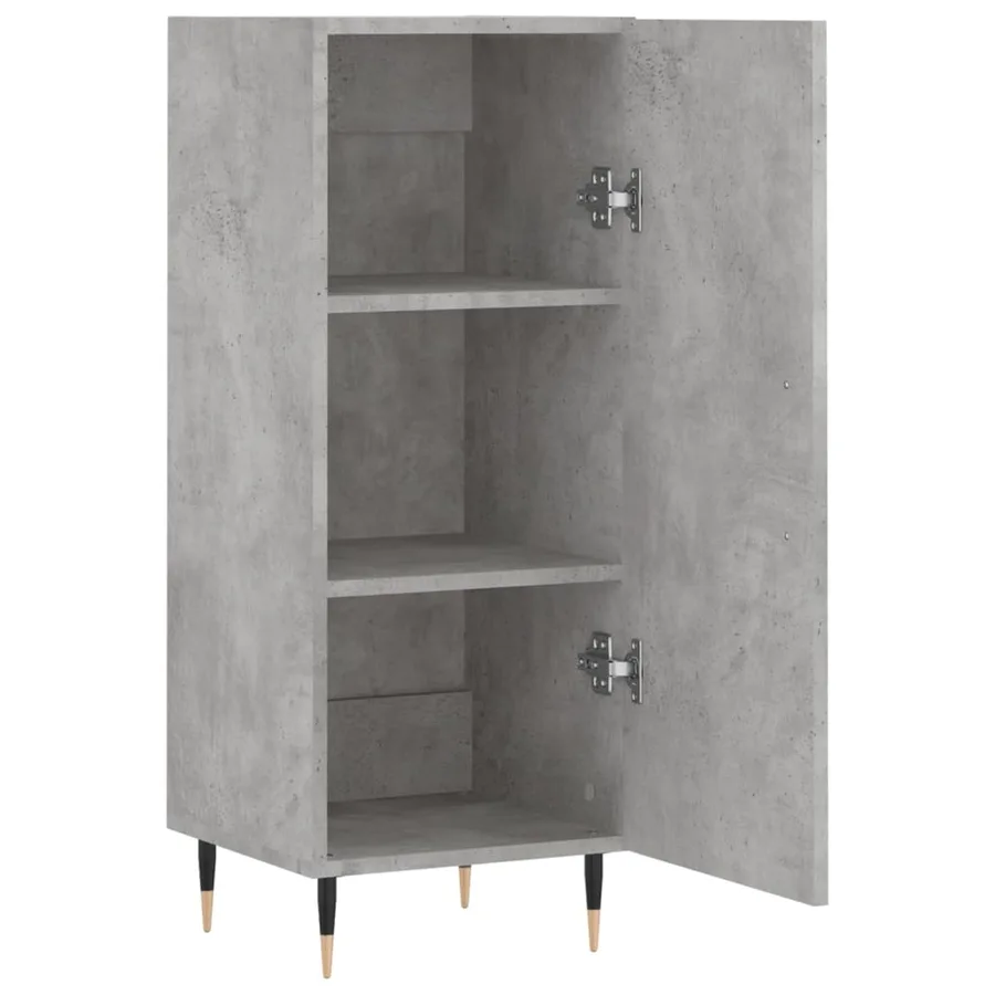 Buffet Gris béton 34,5x34x90 cm Bois d'ingénierie - 5