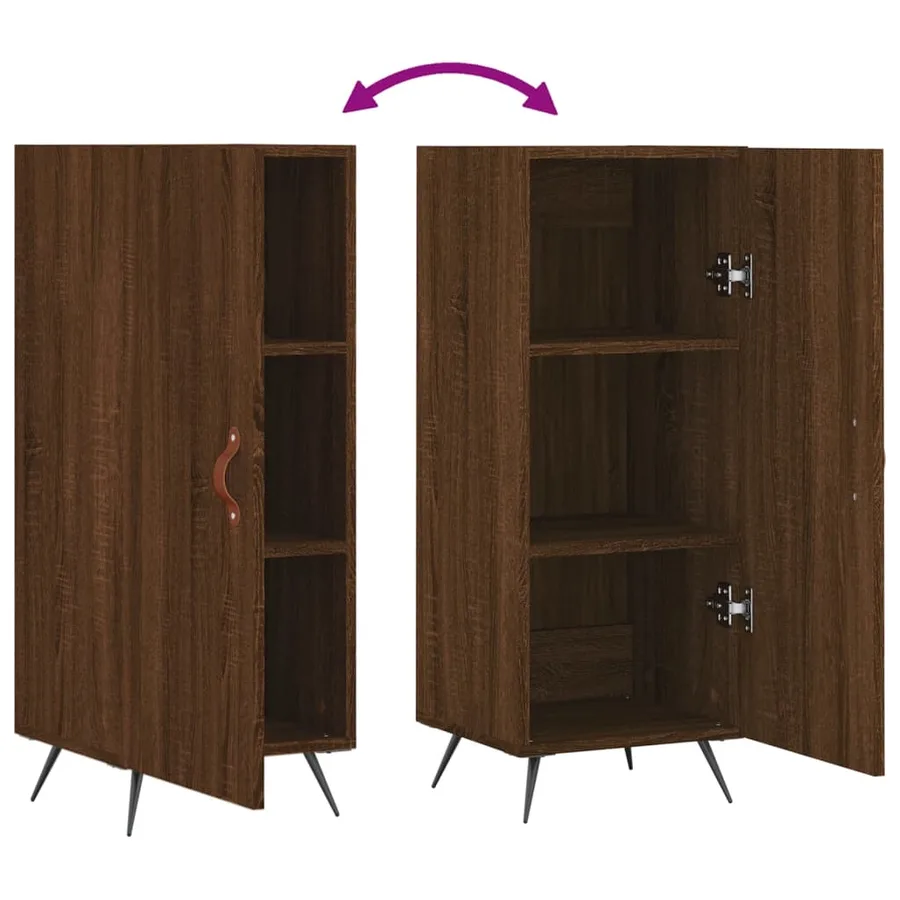 Buffet Chêne marron 34,5x34x90 cm Bois d'ingénierie - 9