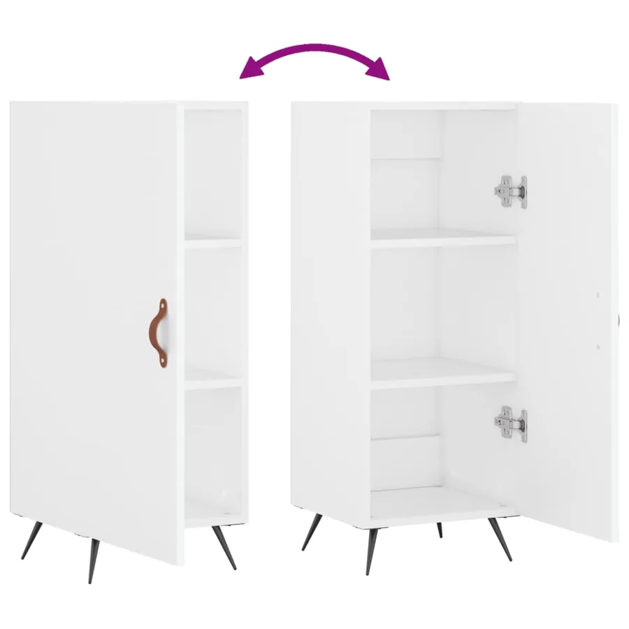 Buffet blanc 34,5x34x90 cm bois d'ingénierie - 9