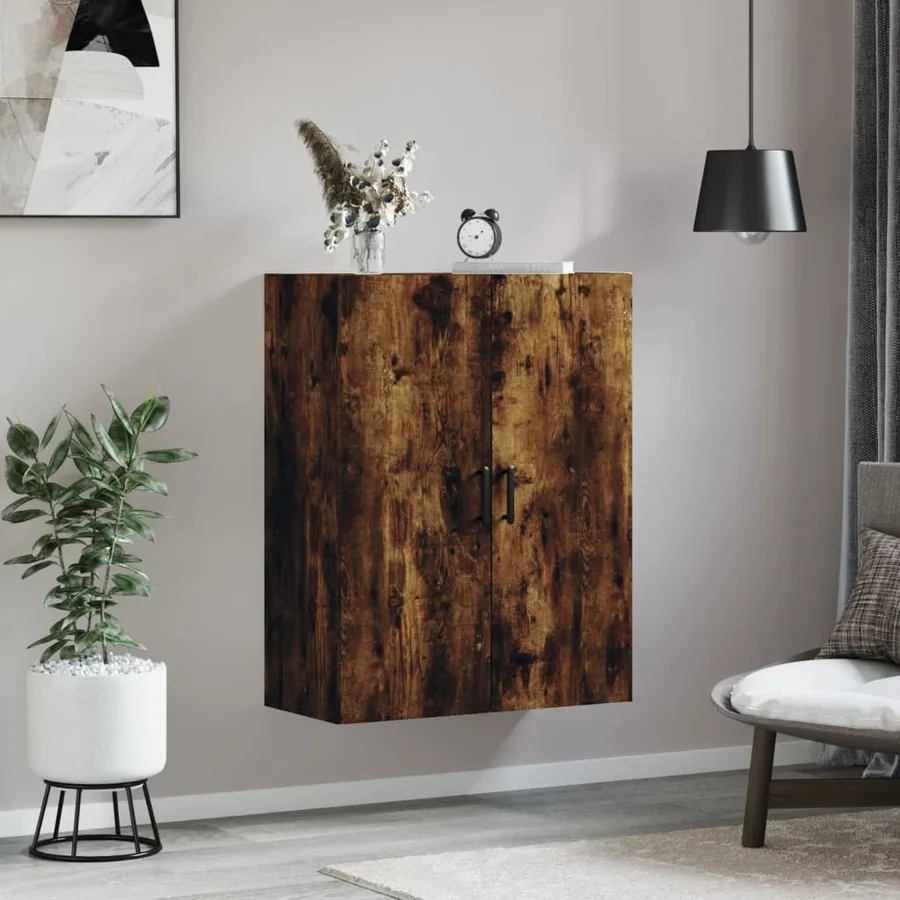 Armoire murale chêne fumé 69,5x34x90 cm - 3