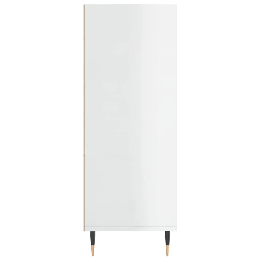 Bibliothèque blanc brillant 69,5x32,5x90 cm bois d'ingénierie - 5