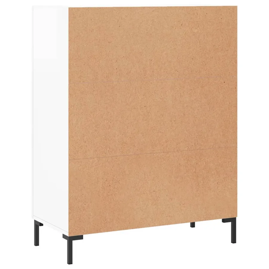 Buffet Blanc brillant 69,5x34x90 cm Bois d'ingénierie - 8
