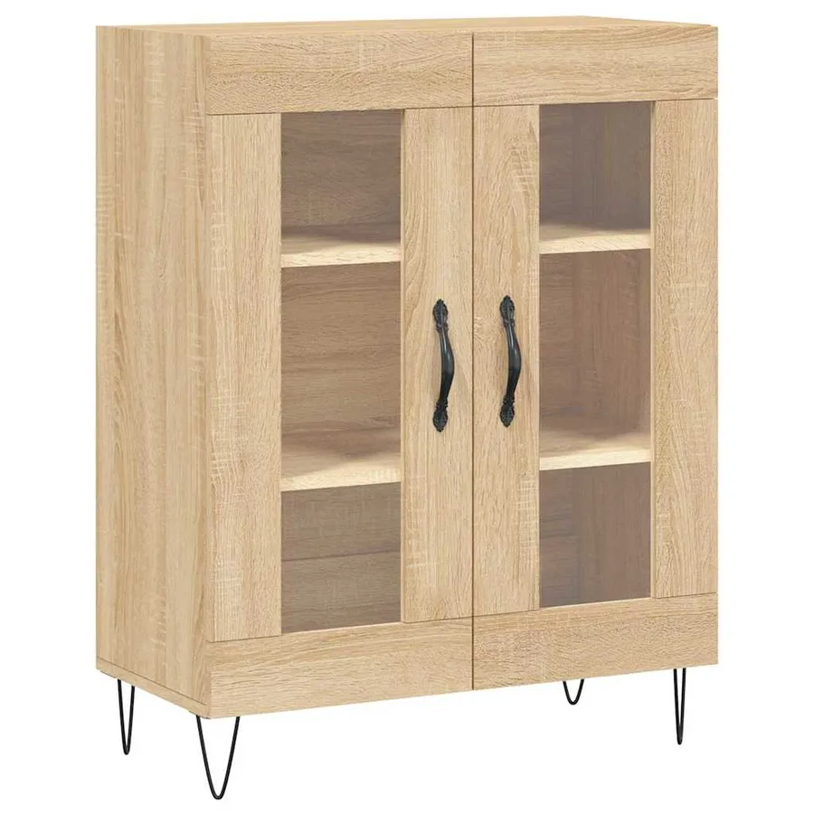 Buffet chêne sonoma 69,5x34x90 cm bois d'ingénierie - 2