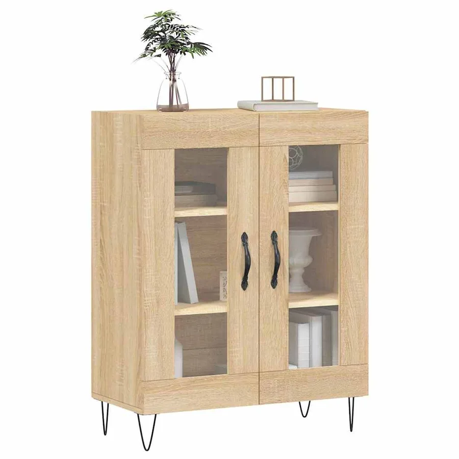 Buffet chêne sonoma 69,5x34x90 cm bois d'ingénierie - 3