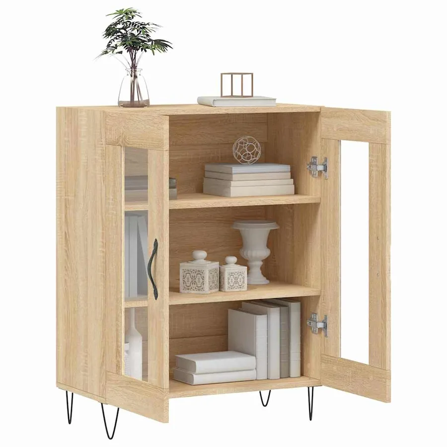 Buffet chêne sonoma 69,5x34x90 cm bois d'ingénierie - 4