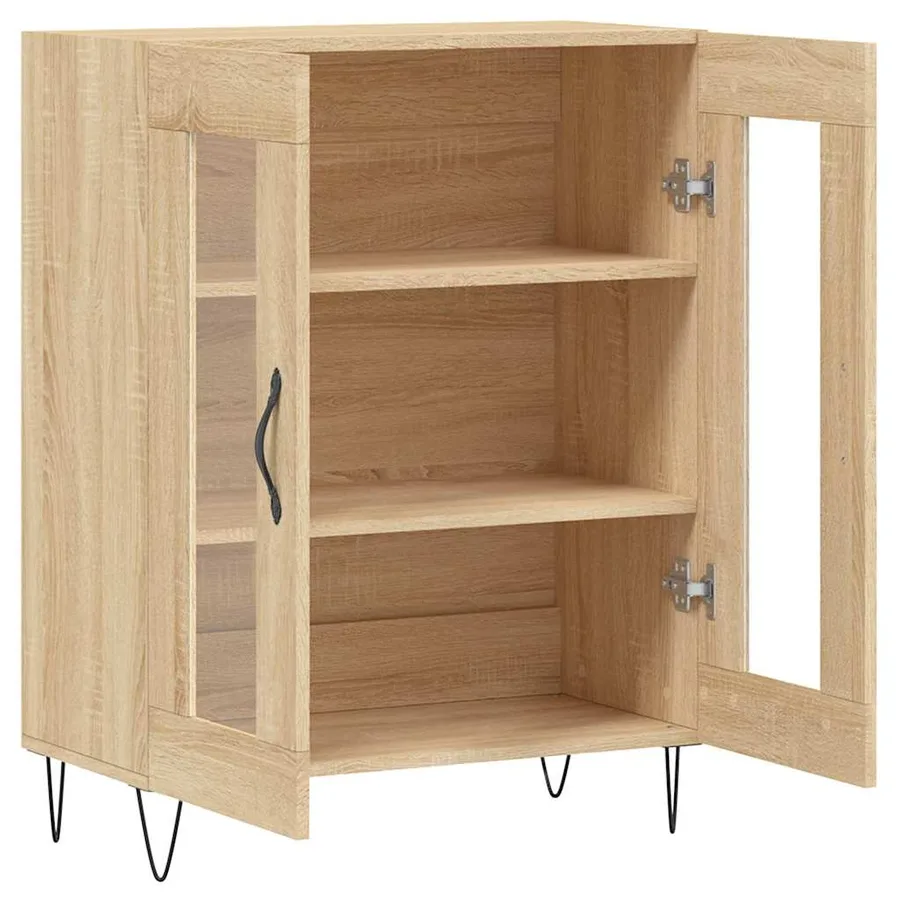 Buffet chêne sonoma 69,5x34x90 cm bois d'ingénierie - 8