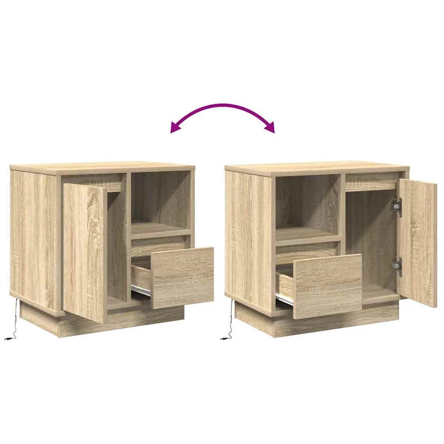 Cabinet de chevet 2 pcs Chêne Sonoma 50 x 34,5 x 50 cm. - 12