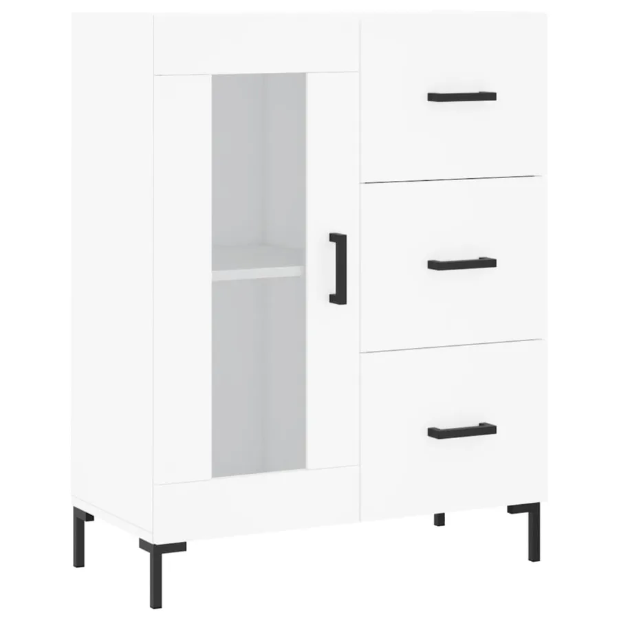 Buffet blanc 69,5x34x90 cm bois d'ingénierie - 2