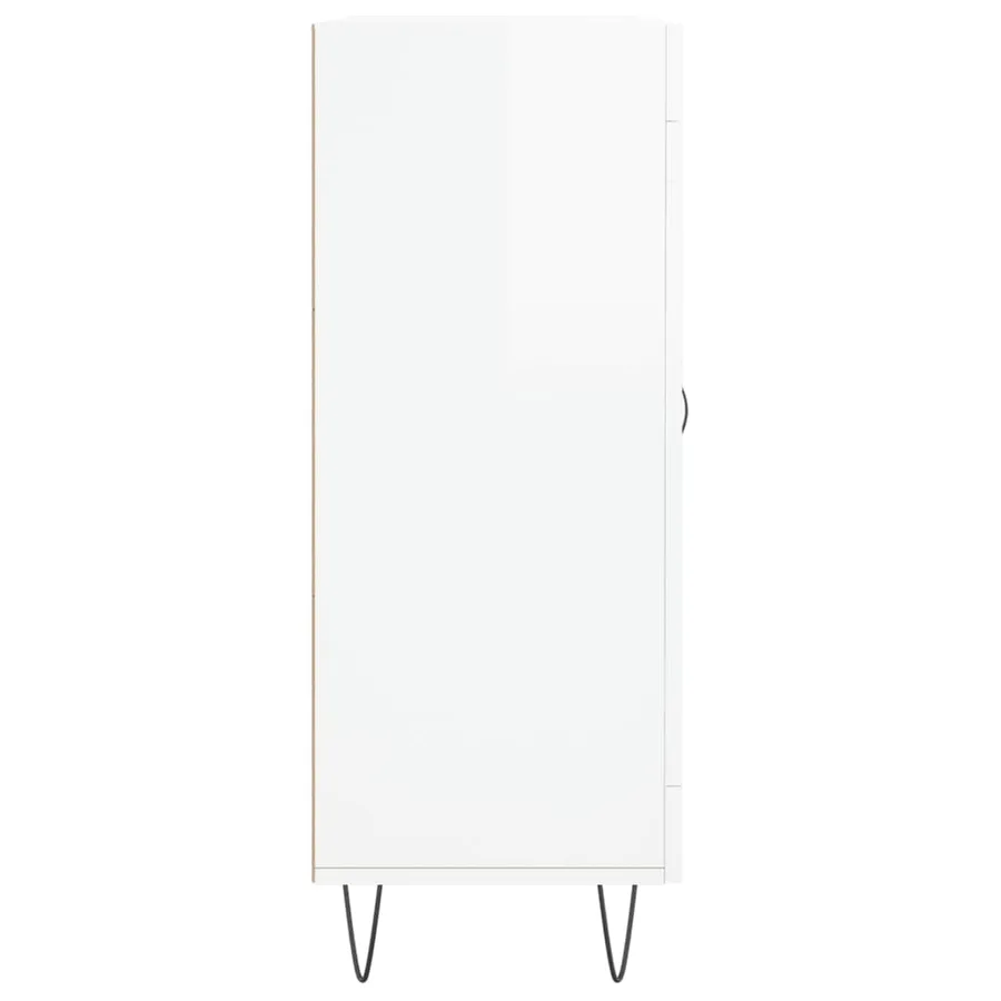 Buffet Blanc brillant 69,5x34x90 cm Bois d'ingénierie - 7