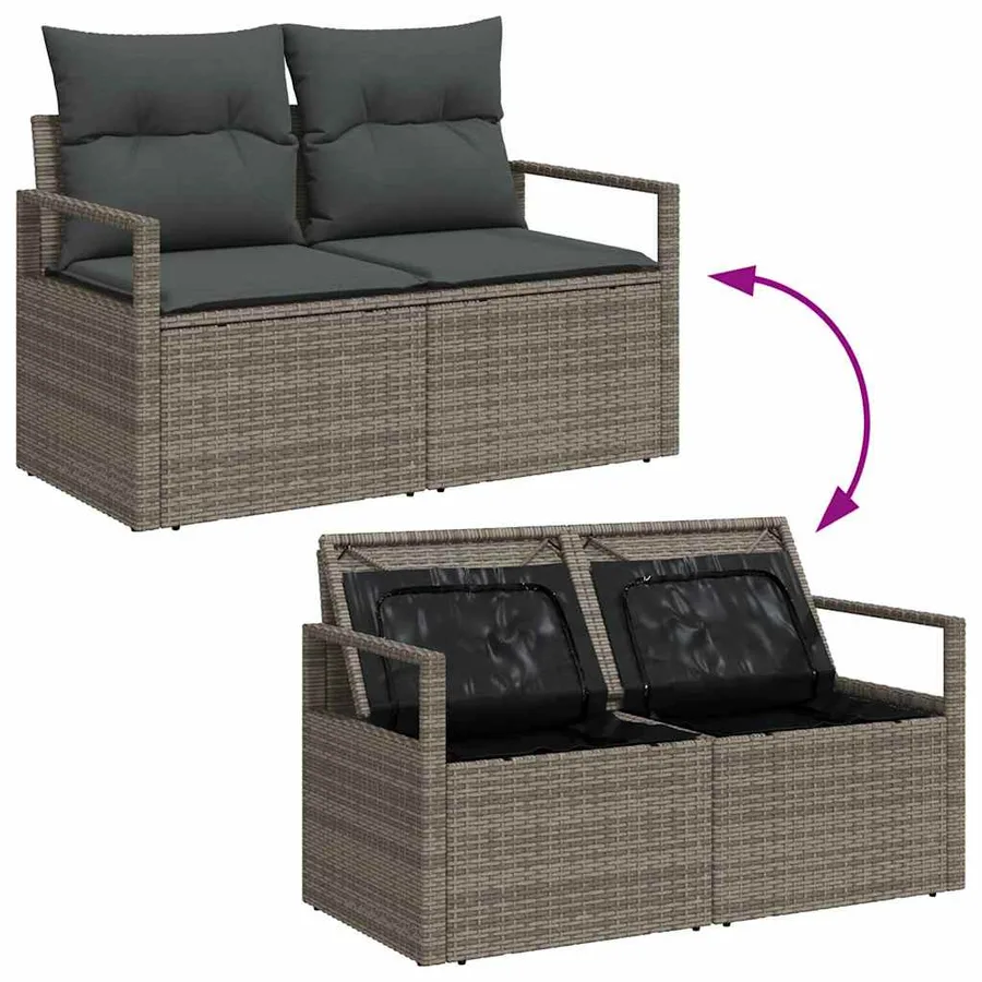 Ensemble de Canapés avec coussin 5 pcs polyrotin - 9