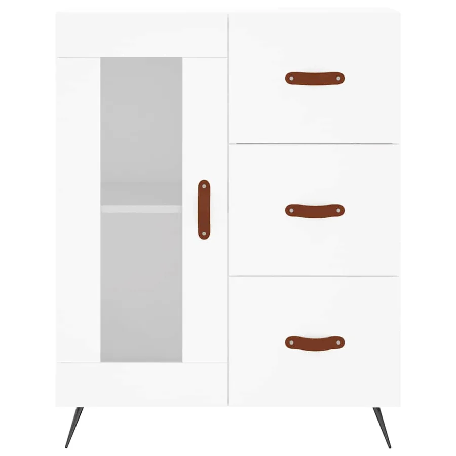 Buffet blanc 69,5x34x90 cm bois d'ingénierie - 5