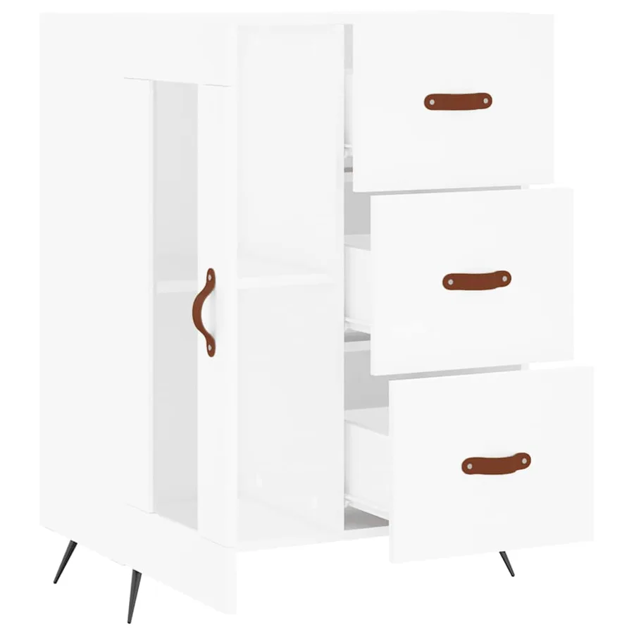 Buffet blanc 69,5x34x90 cm bois d'ingénierie - 6