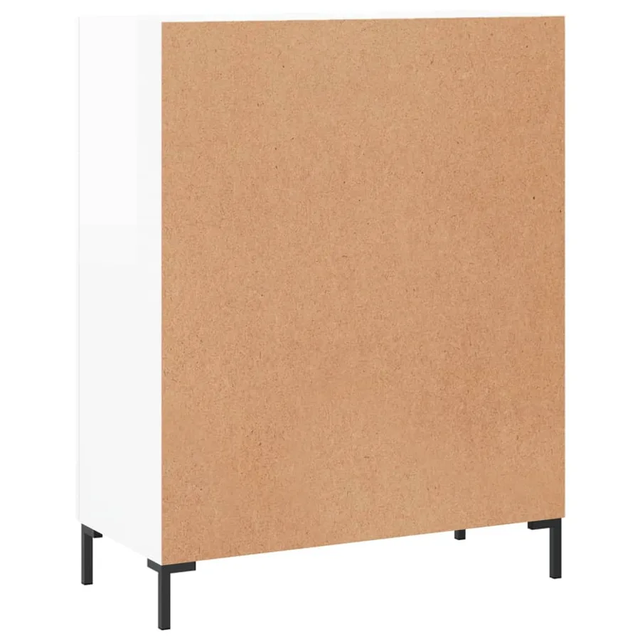Buffet Blanc brillant 69,5x34x90 cm Bois d'ingénierie - 8