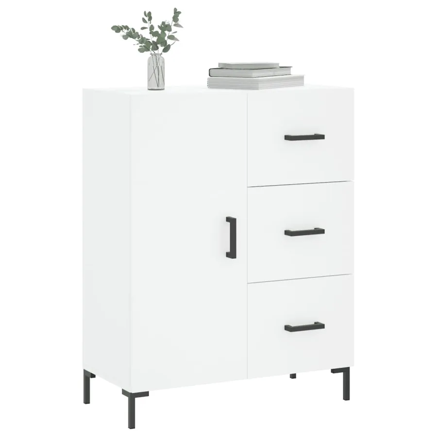 Buffet blanc 69,5x34x90 cm bois d'ingénierie - 3
