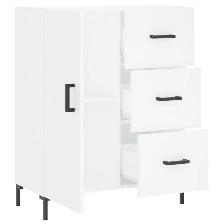 Buffet blanc 69,5x34x90 cm bois d'ingénierie - 6