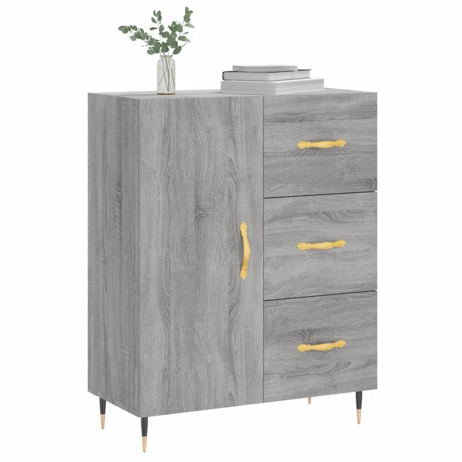 Buffet sonoma gris 69,5x34x90 cm bois d'ingénierie - 3