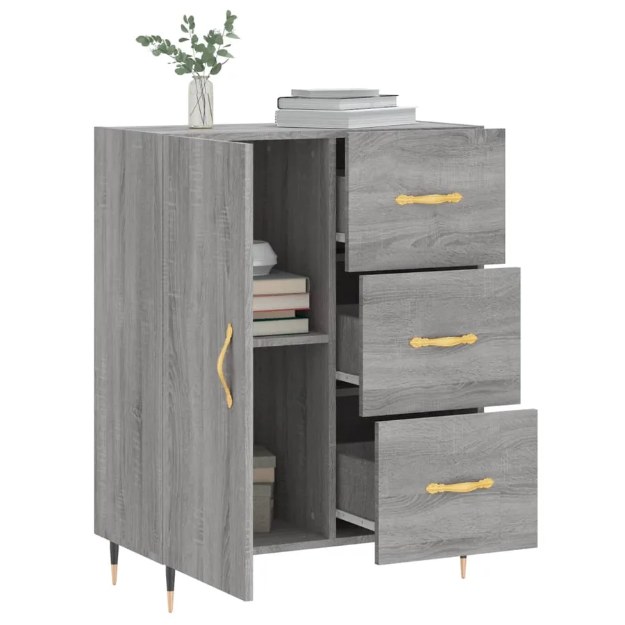 Buffet sonoma gris 69,5x34x90 cm bois d'ingénierie - 4