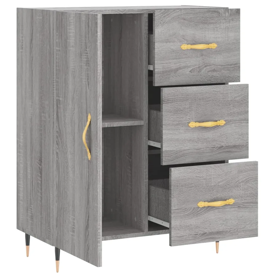 Buffet sonoma gris 69,5x34x90 cm bois d'ingénierie - 6